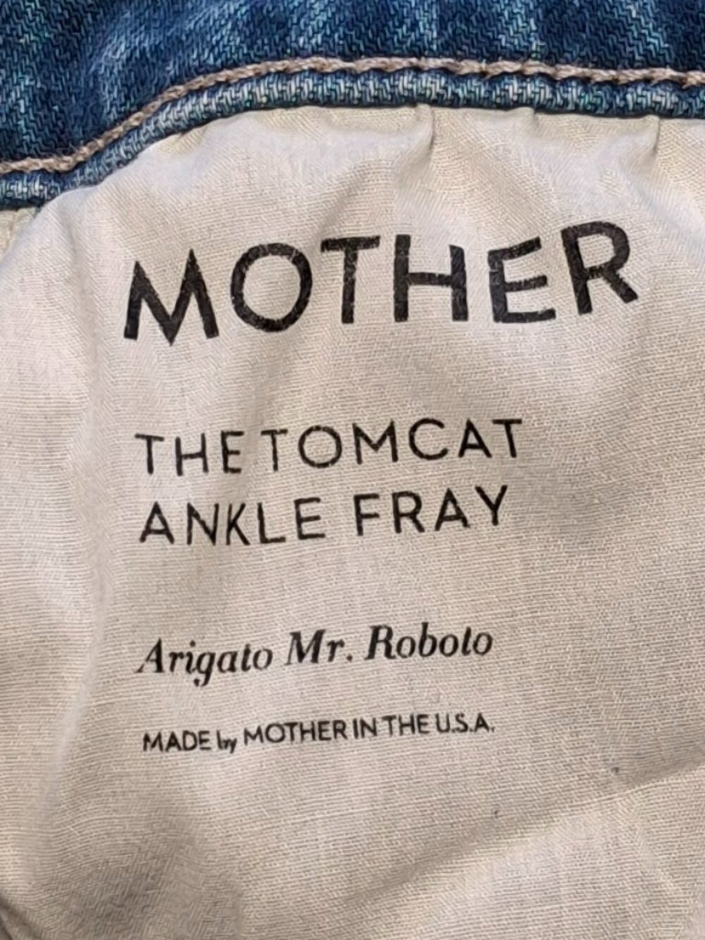 MOTHER Tomcat Ankle Fray Jeans Arigato Mr Roboto High Rise Straight | Size 29 - Picture 7 of 15